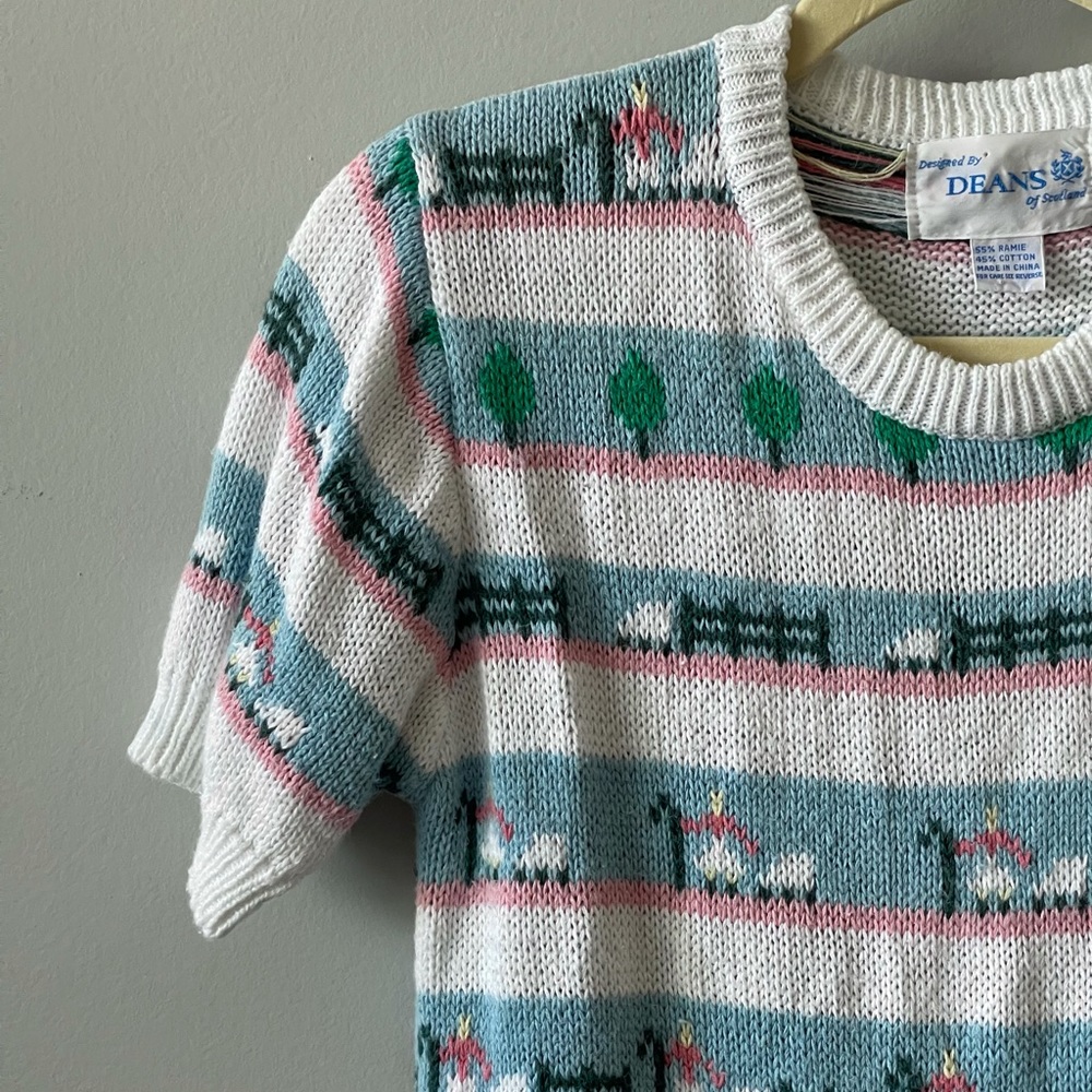 Vintage sheep herding knitted sweater top 🌳🐑
